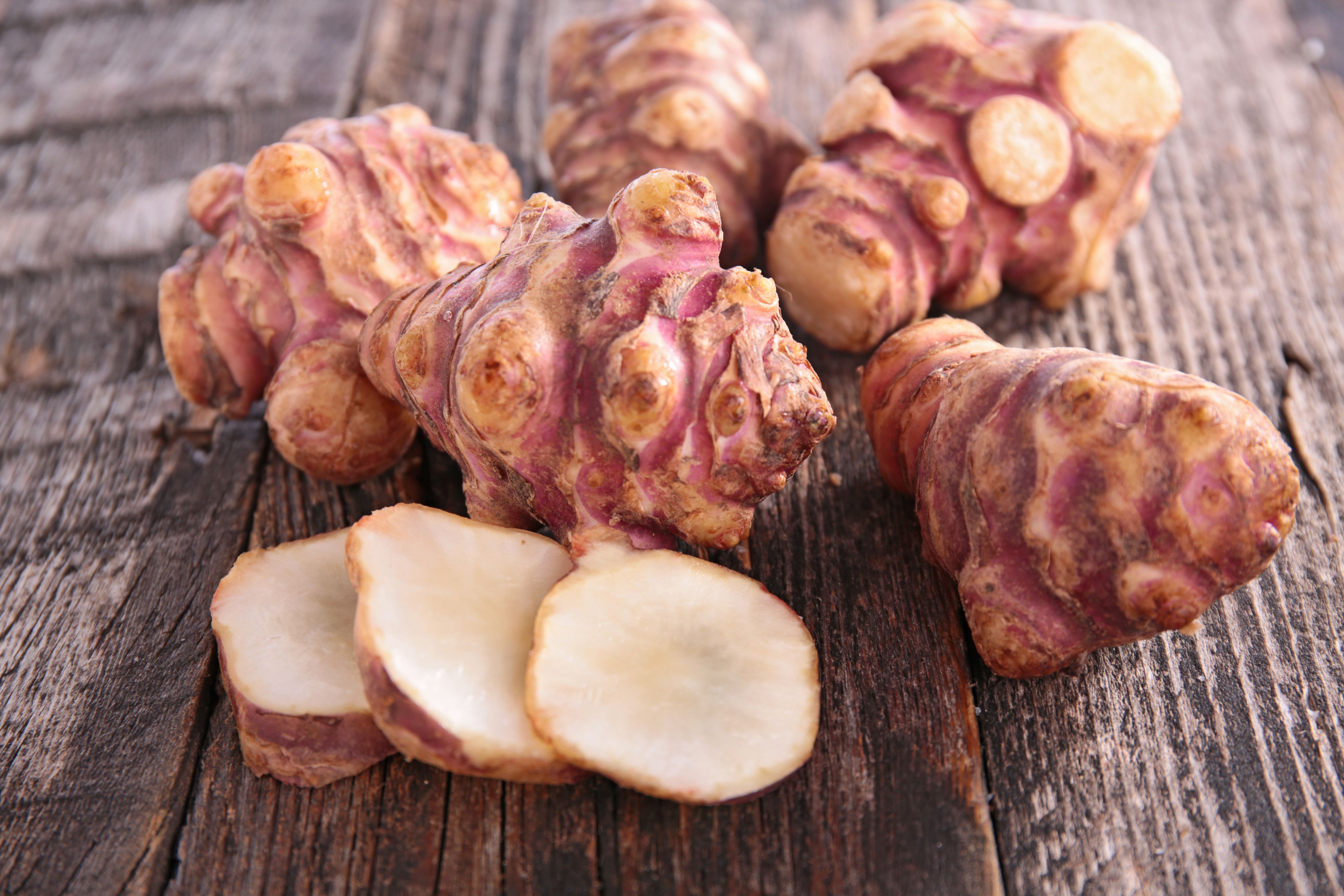 A selection of sliced artichokes on a table