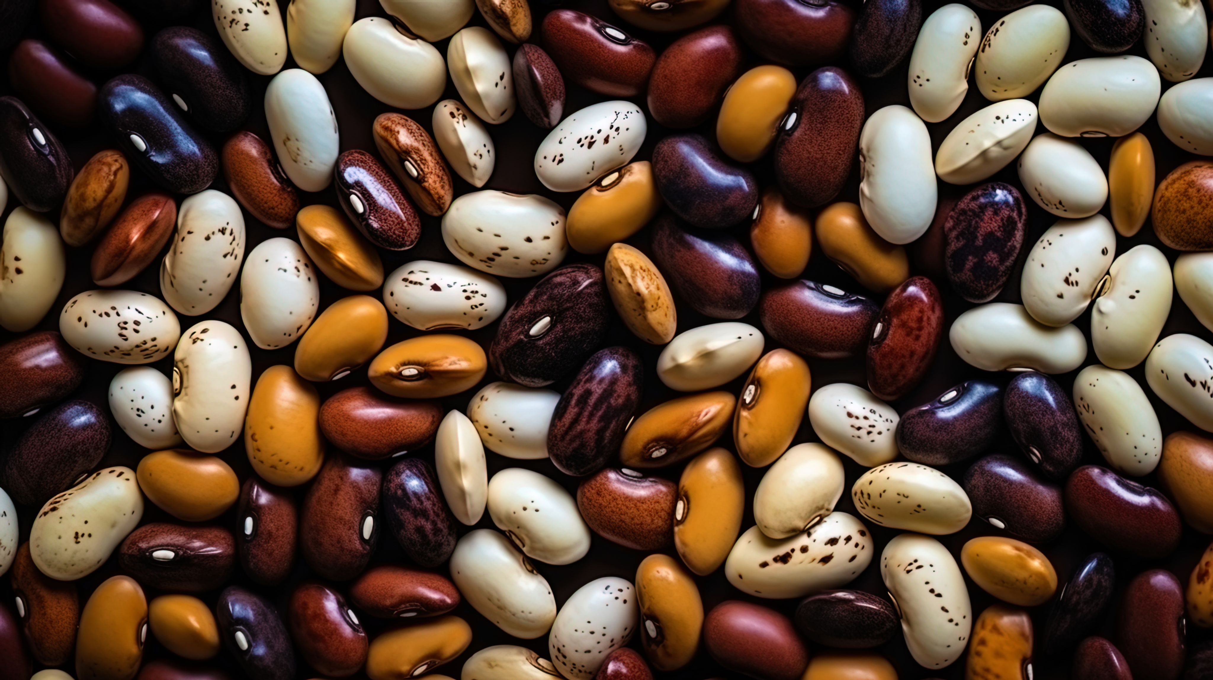 A collection of mixed beans and pulses.