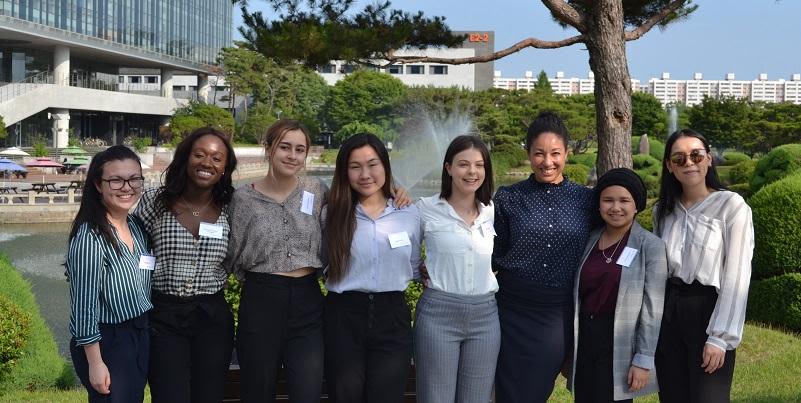 Some of the students on the Leeds-South Korea leadership programme at KAIST campus, South Korea.