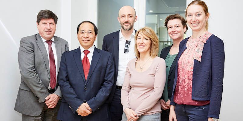 Professor Hai-Sui Yu with staff from Karlsruhe Institute of Technology KIT.