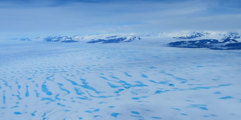 George VI Ice Shelf towards Western Palmer Land on the Antarctic Peninsula.