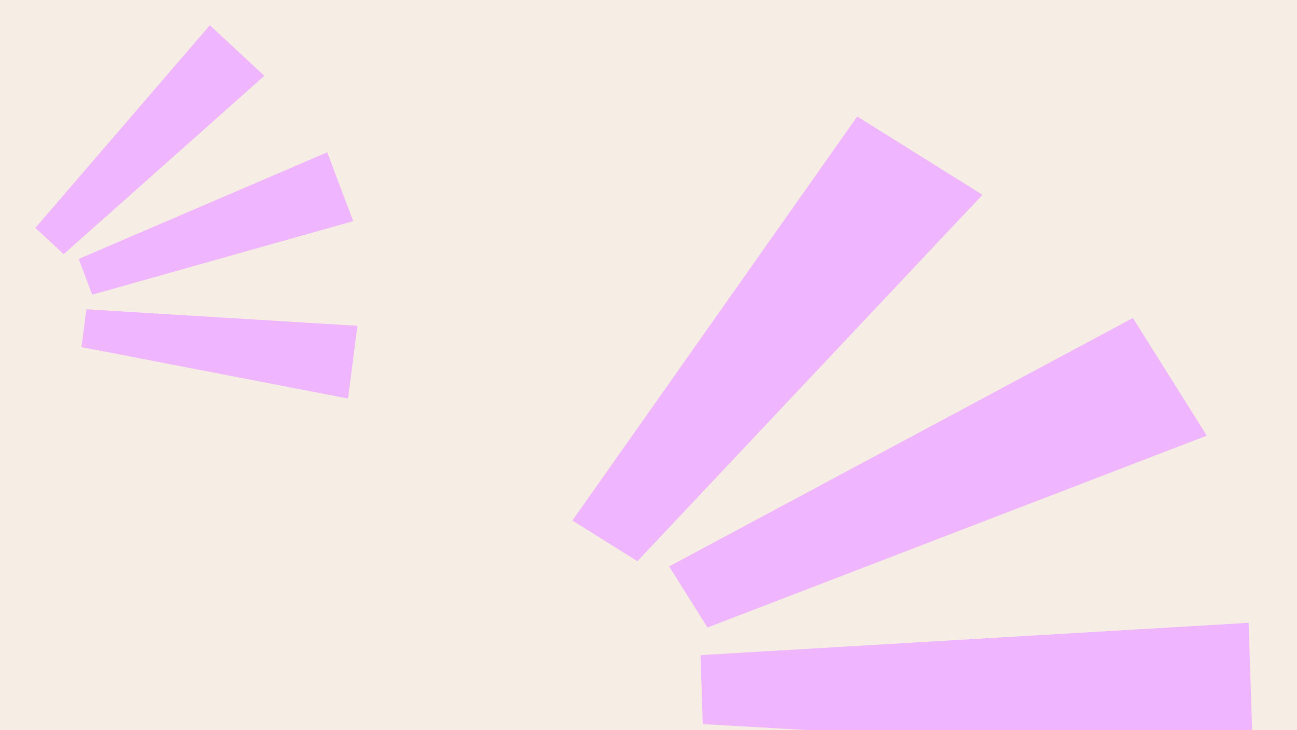 A decorative graphic with pink shapes that look like sunbeams