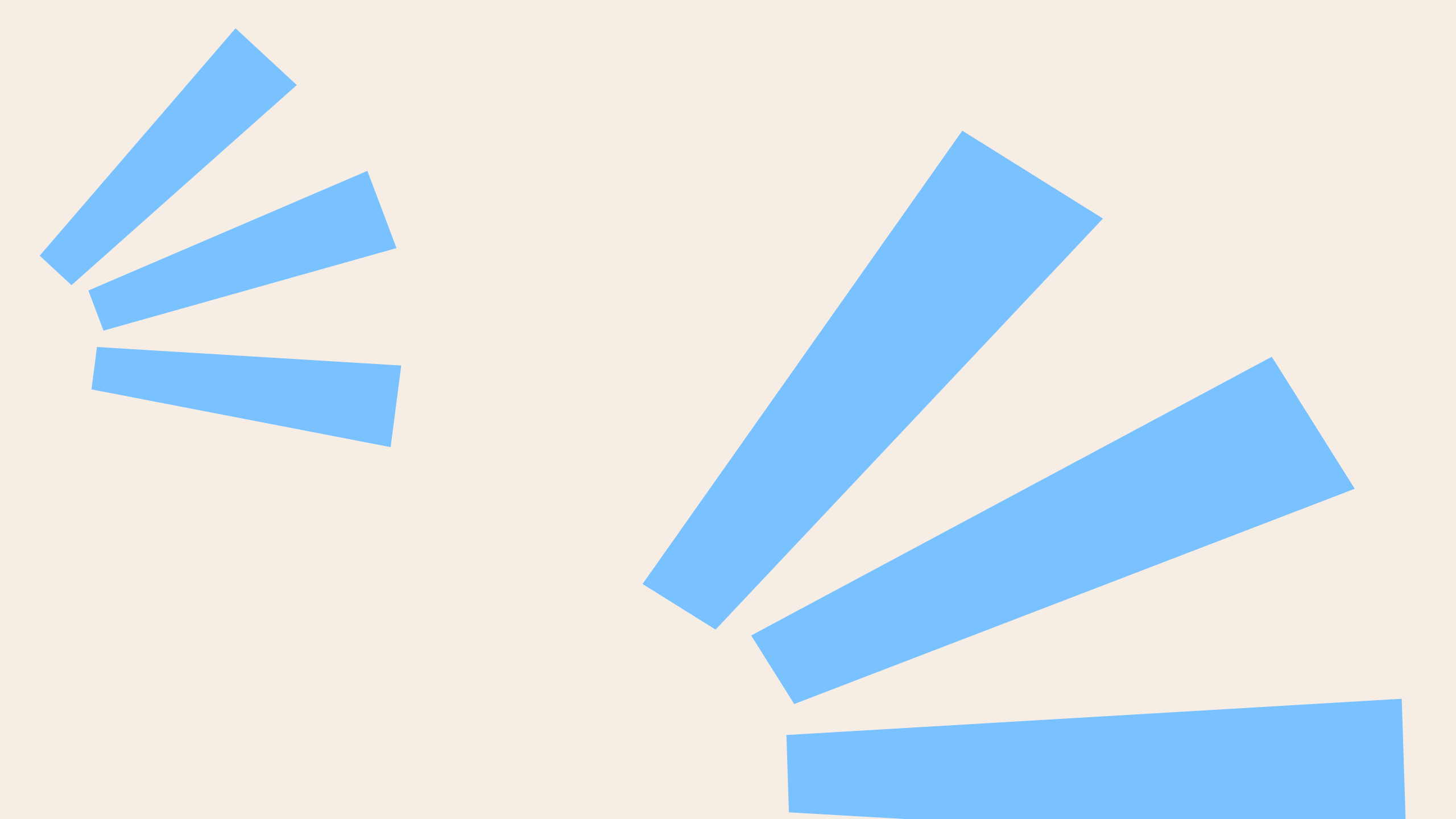 A decorative graphic with blue shapes that look like sunbeams