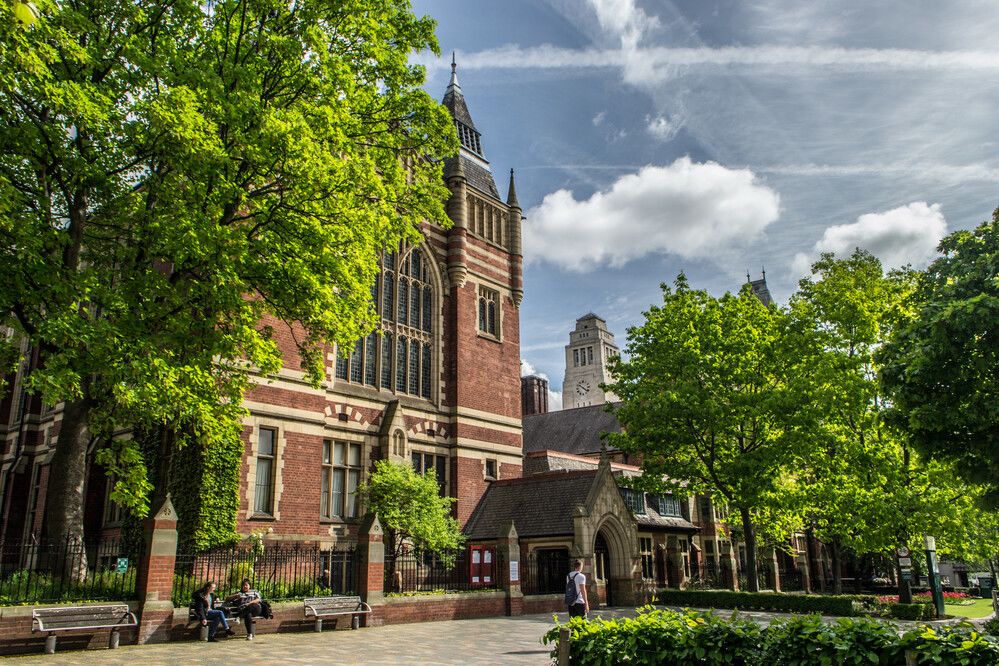 The Great Hall and Parkinson building on University Campus