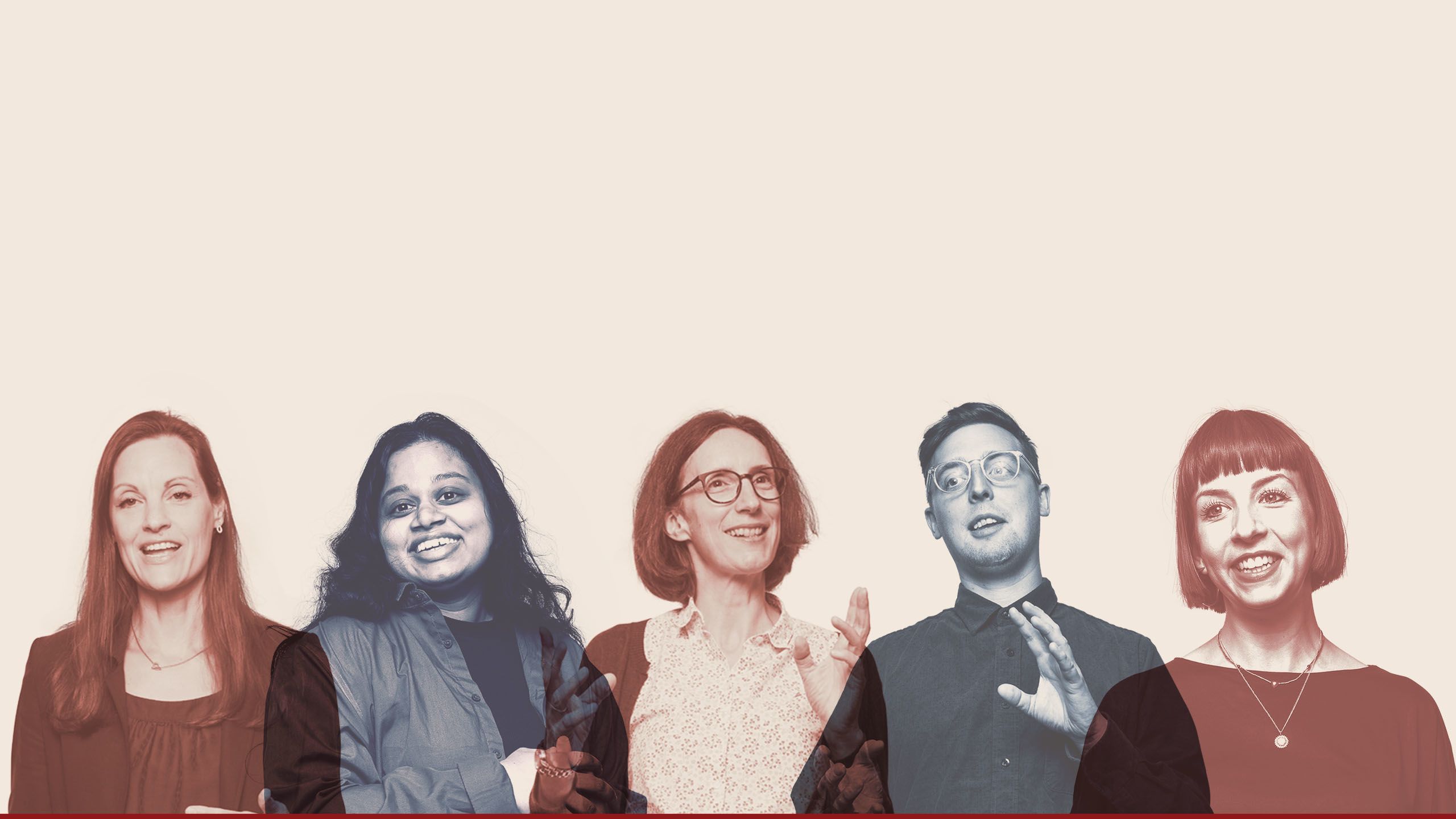 Portraits of Harriet Cannon, Indumini Ranatunga, Jennie Hibbard, Daniel Fobi and Shauni Sanderson