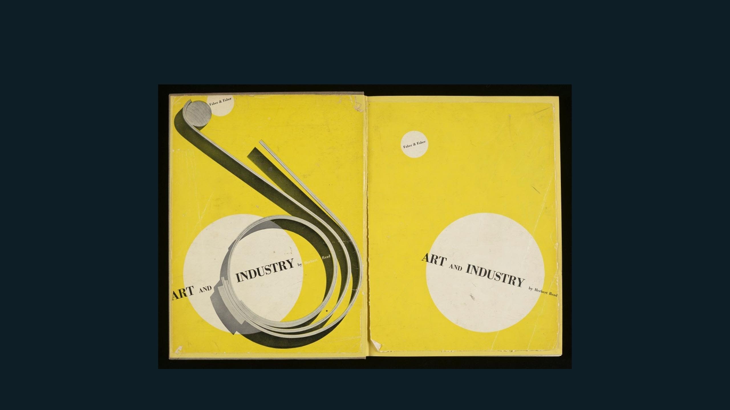 Yellow pages of a book. Described under heading: Art and Industry inside cover