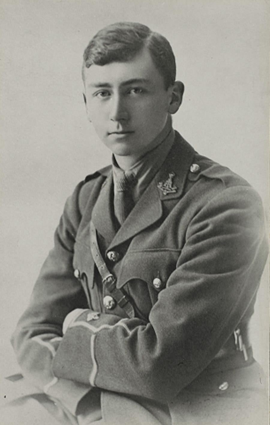 Black and white portrait photograph of Read in military uniform. Described under heading: Read in uniform