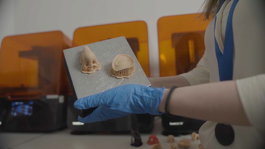 3D printed prosthesis replicas including a nose