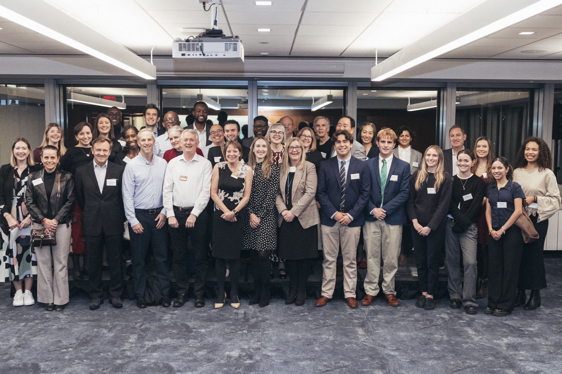 A group of people pose for a photo