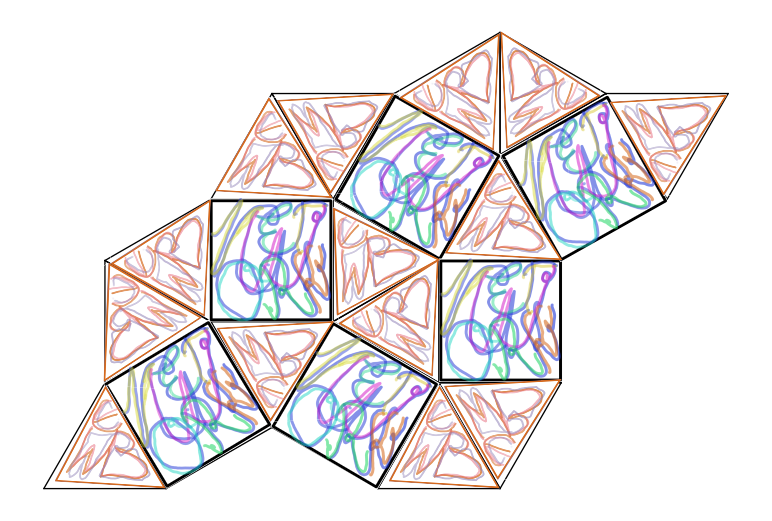 Abstract diagram showing interlocking squares and triangles.