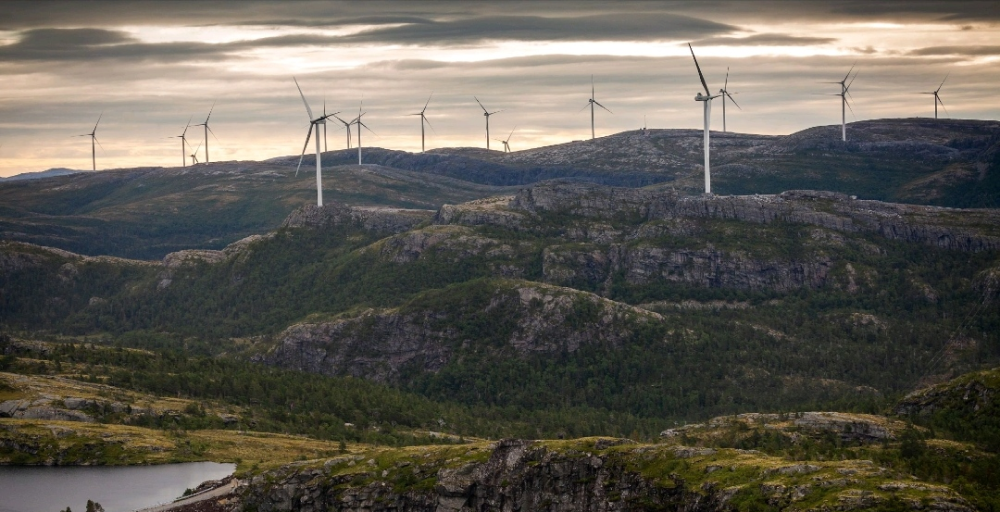 A landscape of windmills