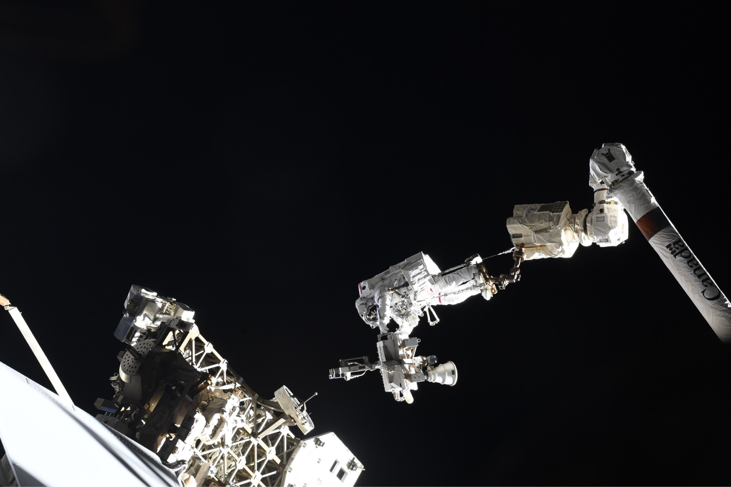 Astronaut floats in space