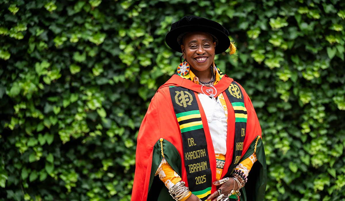 Khadijah Ibrahiim in academic dress