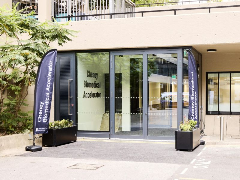 The outside of the Cheney Biomedical Accelerator