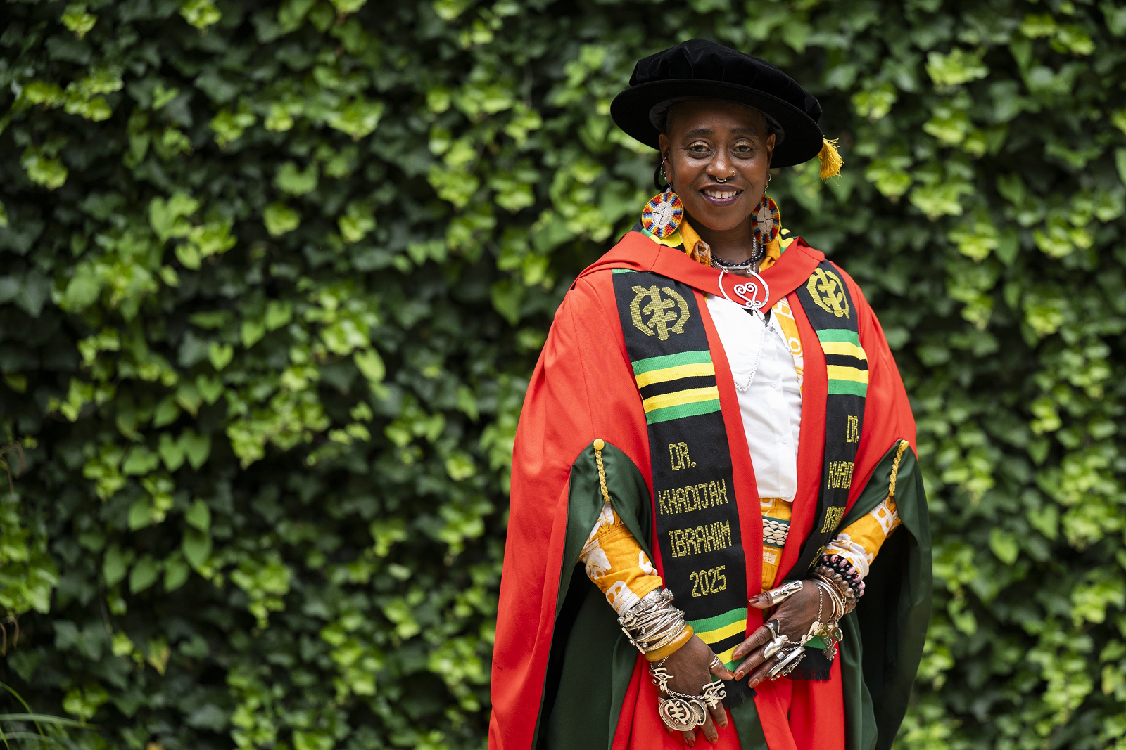 Khadijah Ibrahiim wearing academic dress