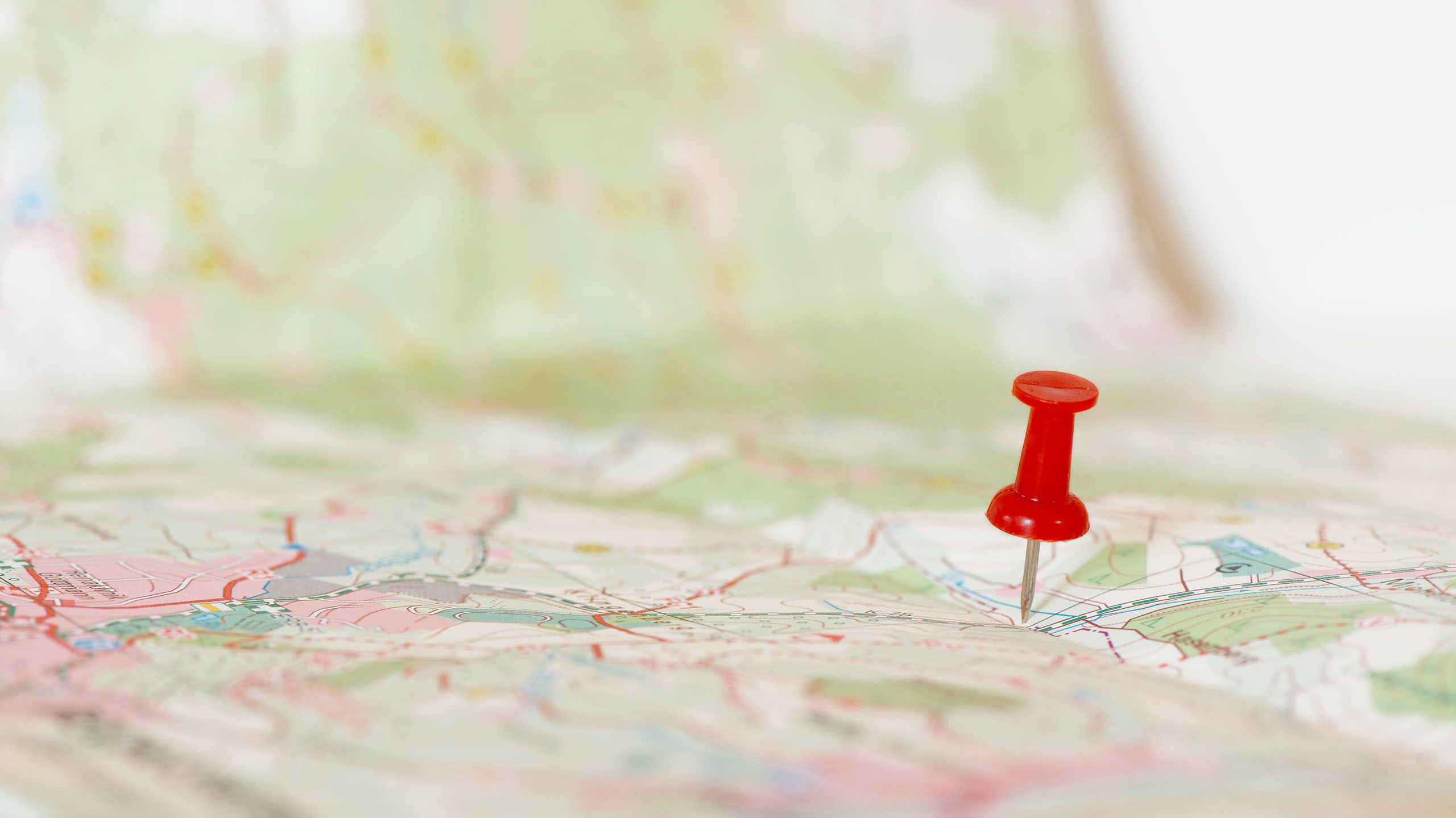 A red pin on a map