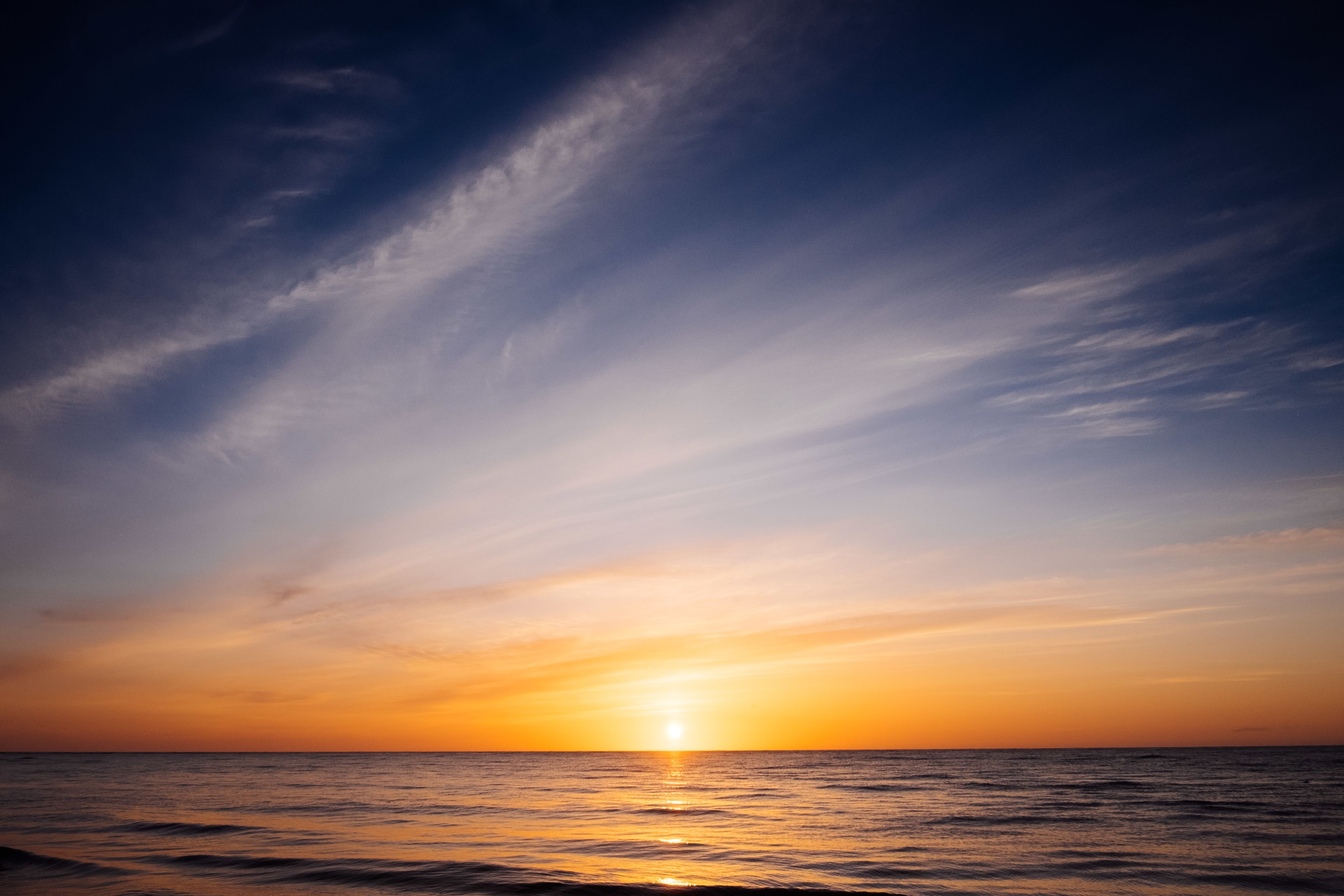 An orange sunrise over the North Sea.