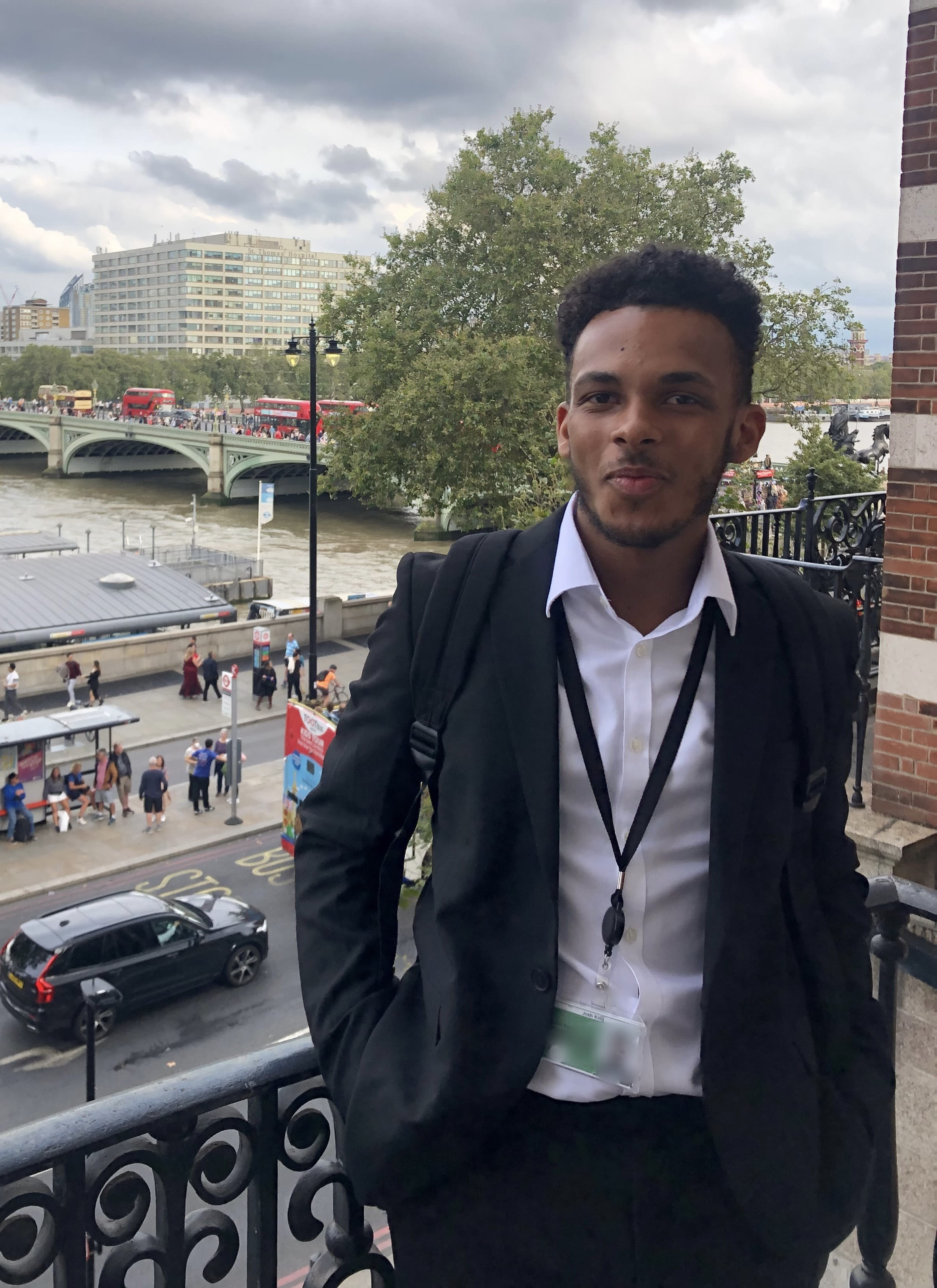Josh at his placement in Westminster