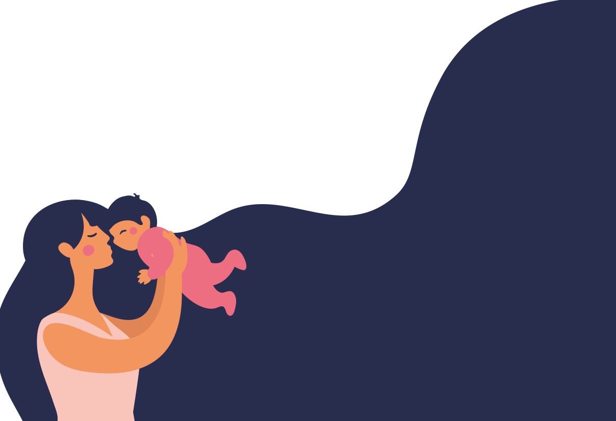 Cartoon of Mother holding baby