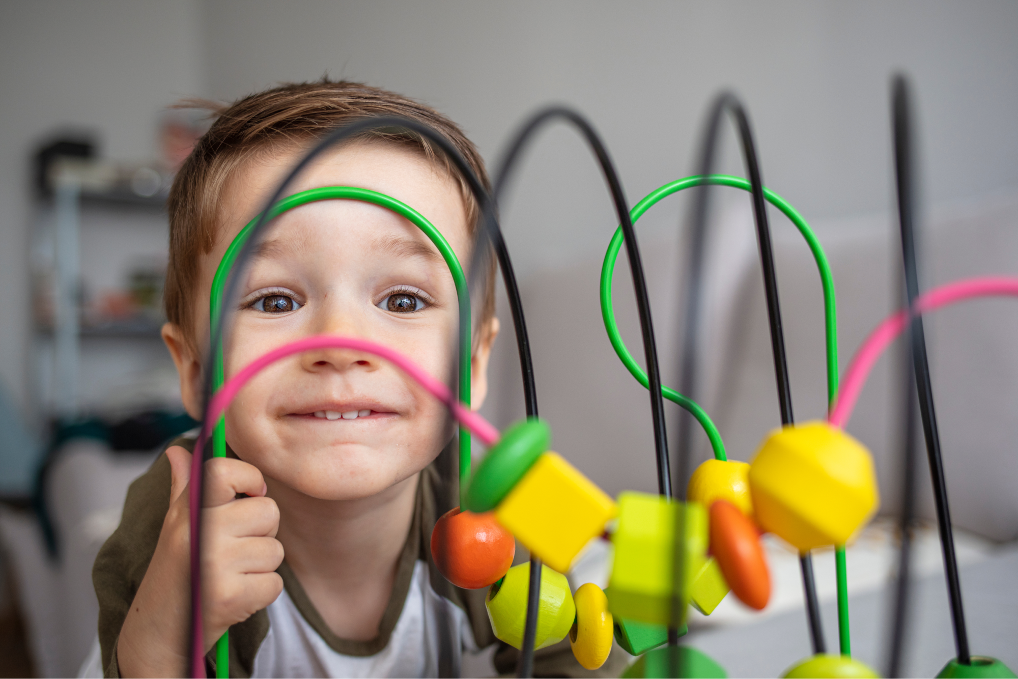 Child plays with a toy