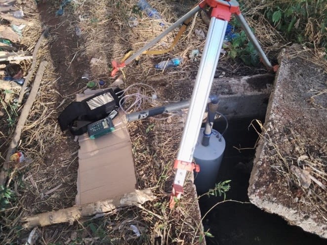 instrumentation for taking measurements in latrines.