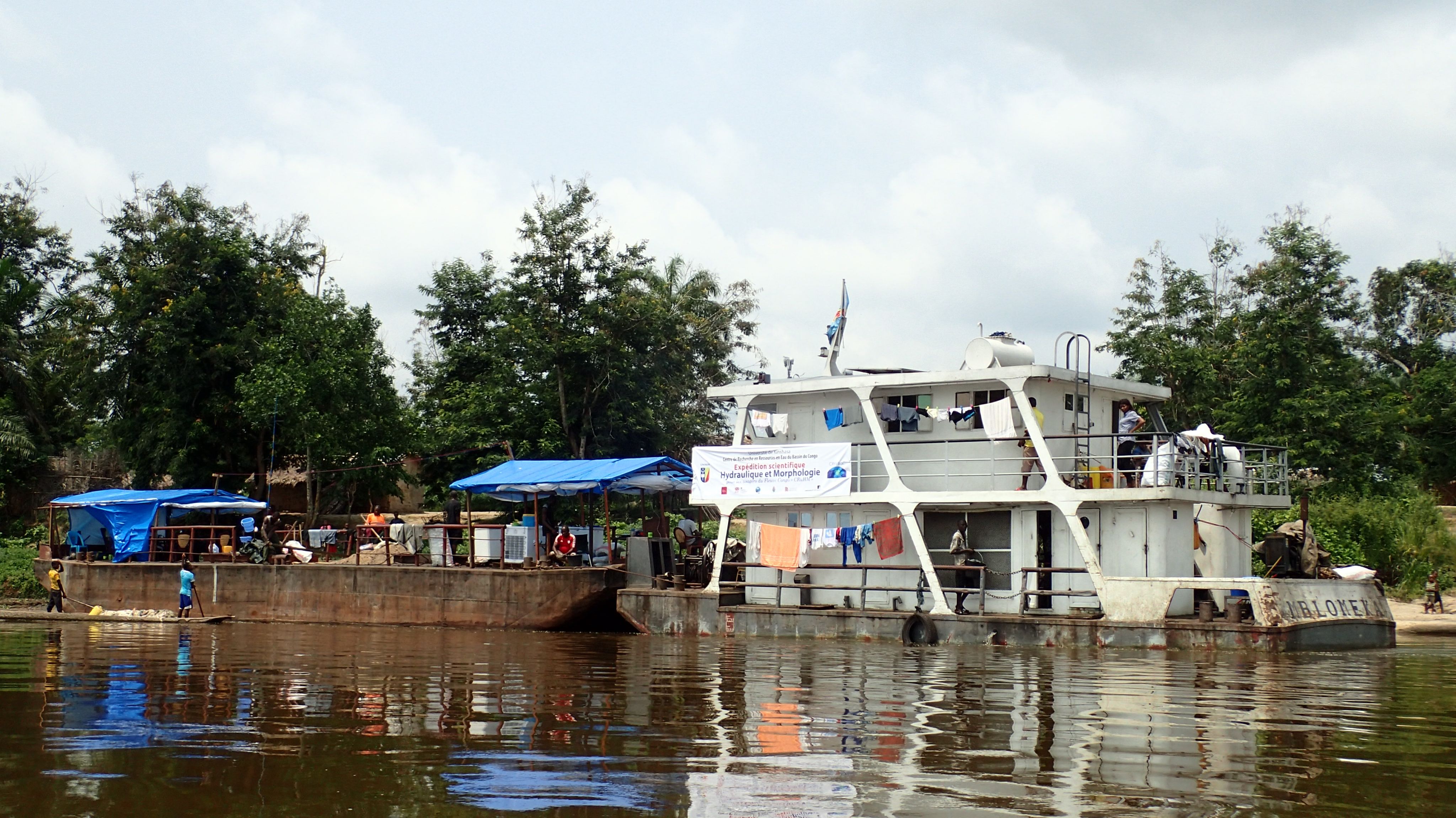 two boats on the river congo used for taking research samples