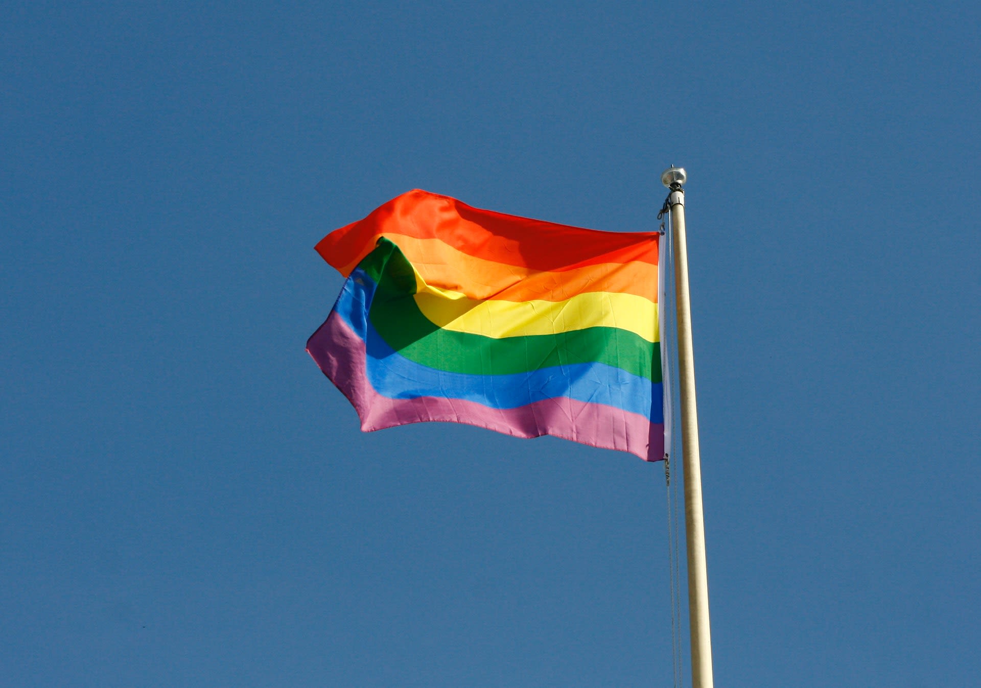 A rainbow flag used to represent the LGBTQ+ Pride movements