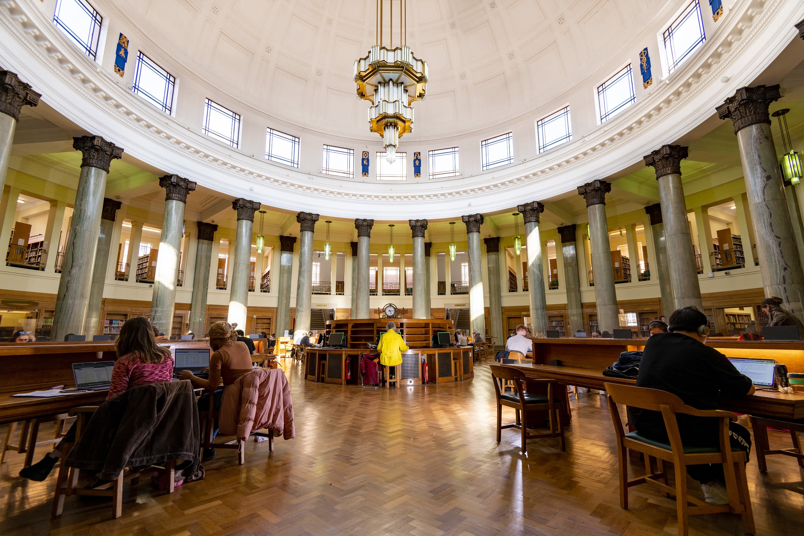 Brotherton round reading room with people working at desks