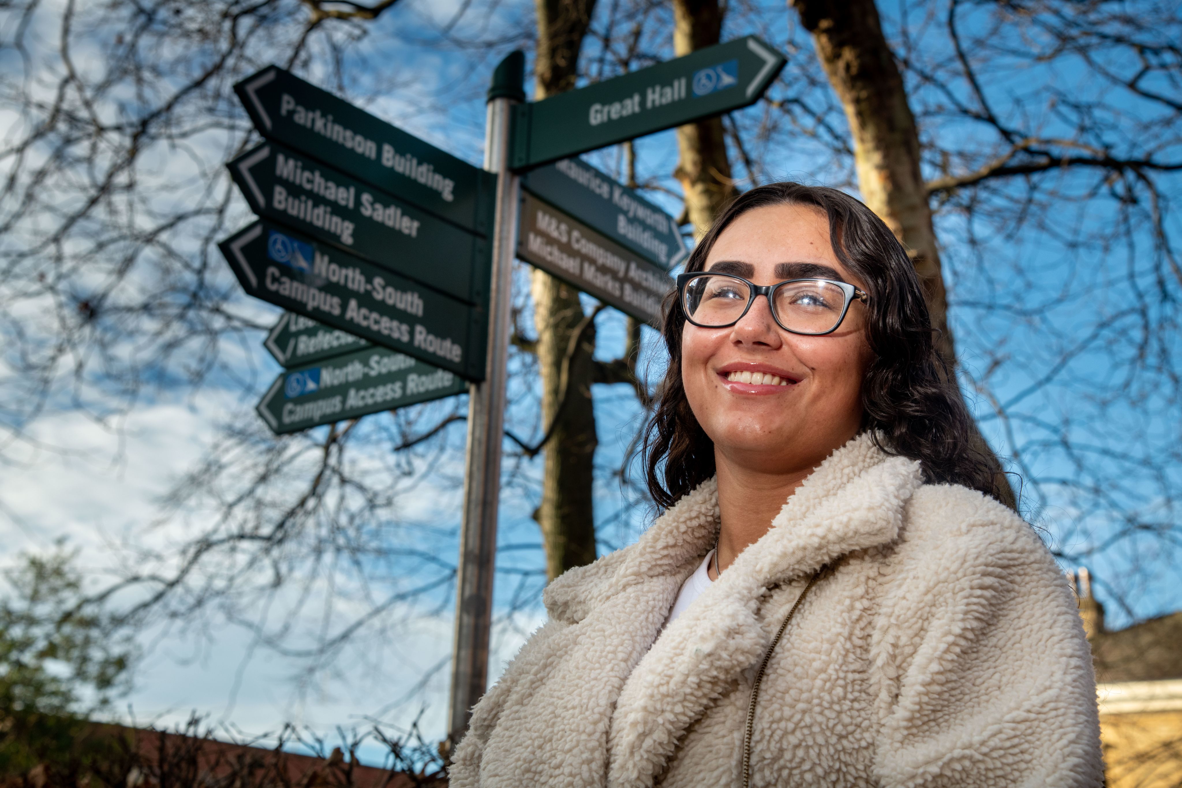 Image of a smiling Shanese Youngs on campus
